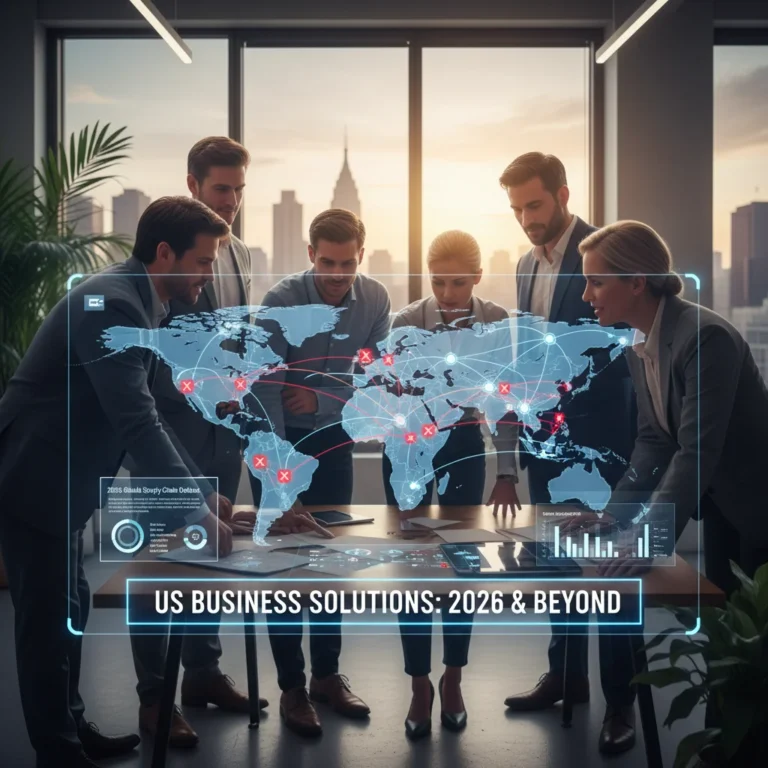 Business leaders analyzing data for 2026 supply chain solutions