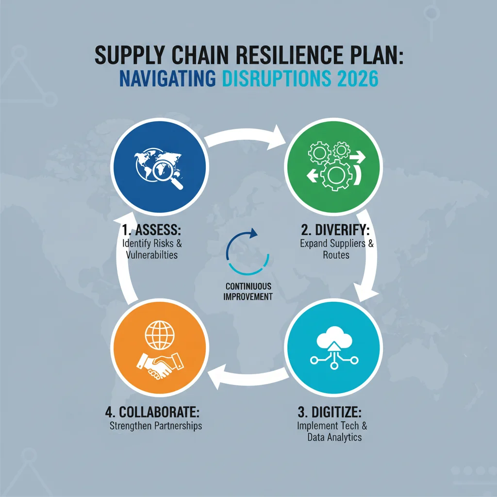 Infographic detailing a 4-step supply chain resilience plan
