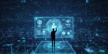 The Ethics of AI in Your Digital Life: 3 Critical Considerations for 2026 Futuristic digital landscape with human silhouette interacting with AI interface
