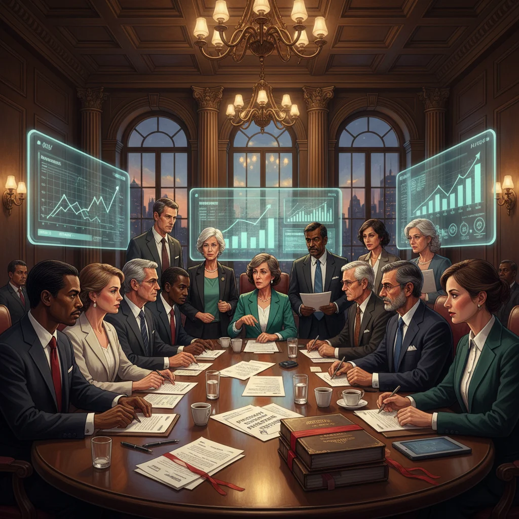 Business leaders discussing new economic regulations for 2026