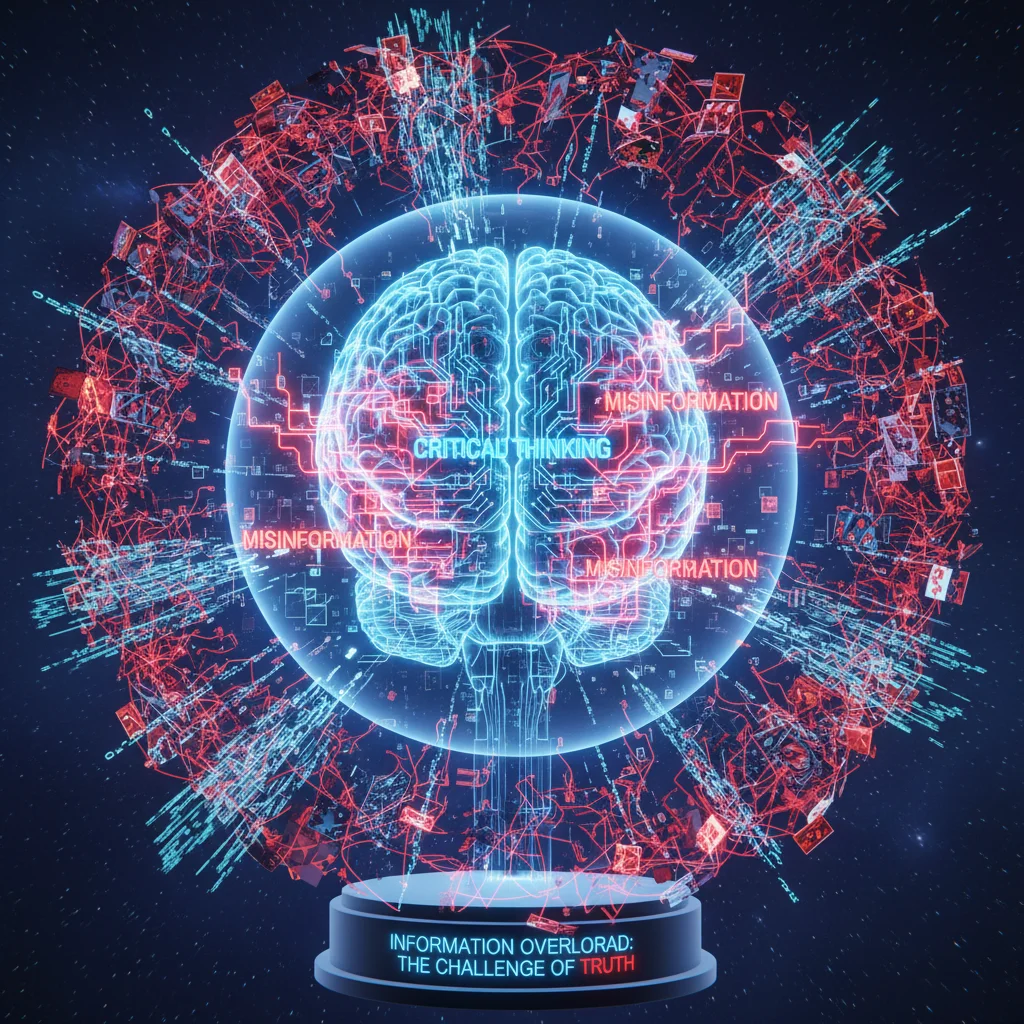 Brain processing information critically amidst digital noise and misinformation