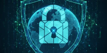 Digital Identity Protection: Top 5 Cybersecurity Practices for 2026 Futuristic digital lock icon over global network for digital identity protection