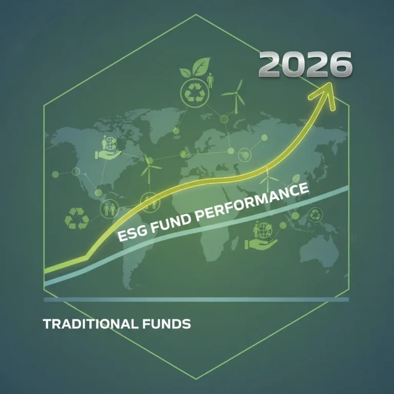 Graph illustrating US ESG fund outperformance over traditional investments by 2026.