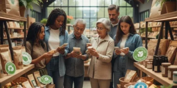 Conscious Consumerism Trends 2026: Ethical Market Decisions Explored Consumers making ethical purchasing decisions in a sustainable market