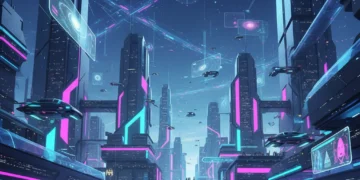 Metaverse in 2026: Navigating the Future of Digital Worlds Futuristic metaverse city with glowing neon and flying vehicles