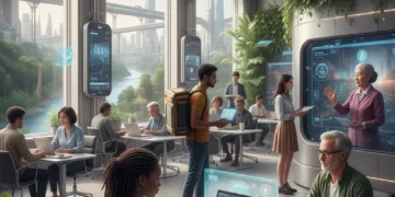 The Gig Economy's Cultural Impact: How 40% of Americans are Navigating Flexible Work in 2026 Diverse individuals working flexibly in a modern co-working space, illustrating the gig economy's reach.