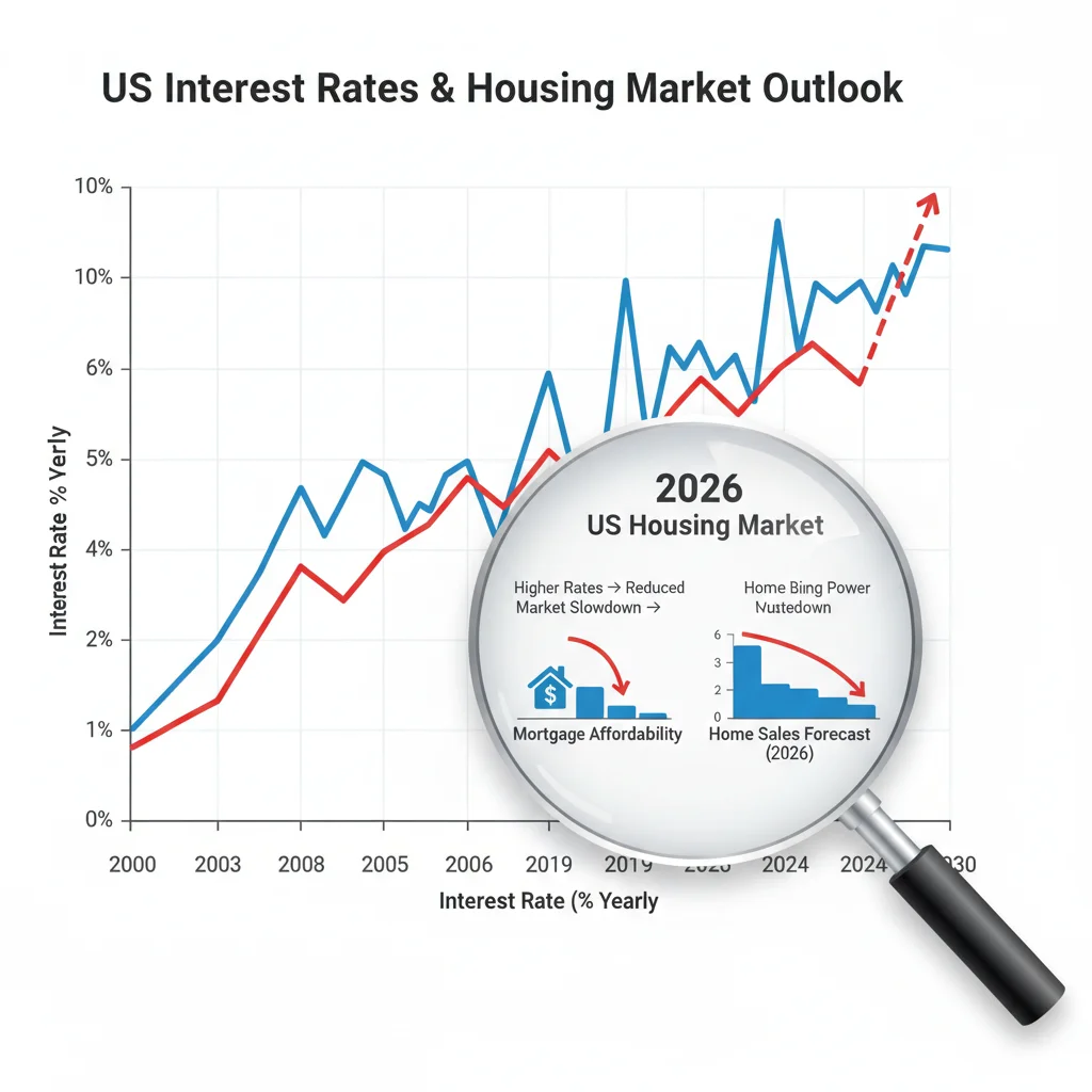 Projected interest rate trends impacting 2026 US housing market affordability.