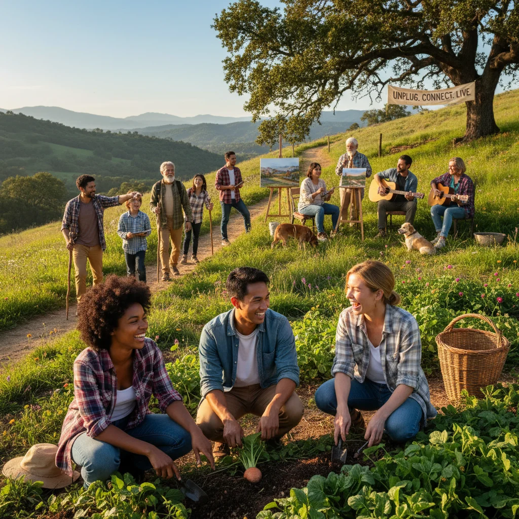 People enjoying outdoor activities, demonstrating life beyond screens.