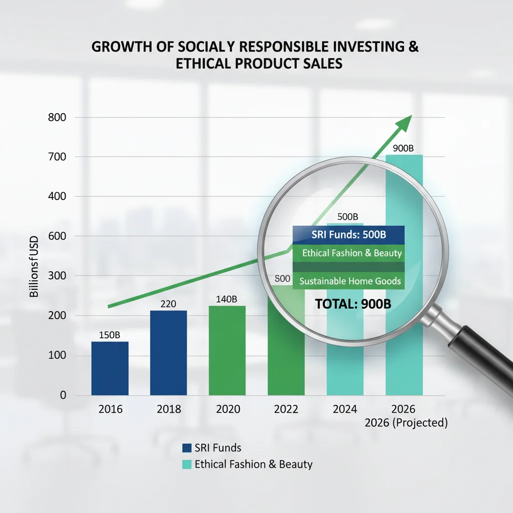 Growth of socially responsible investing and ethical product sales