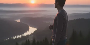 Mastering Digital Well-being: Reclaim 10 Hours Weekly by 2026 Sunrise with a person thoughtfully holding a smartphone, symbolizing digital well-being.