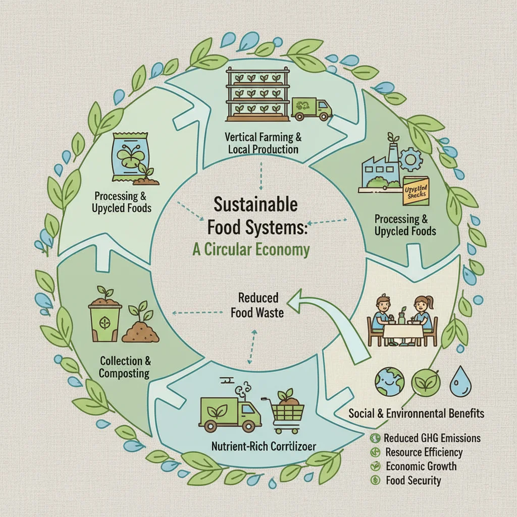 Infographic on circular economy and sustainable food systems