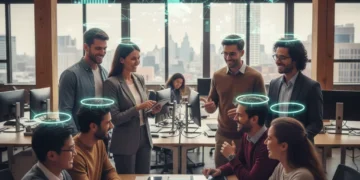 Retaining Talent 2026: Solutions for US Businesses Amidst 'Great Resignation' Echo Diverse team collaborating effectively in a modern office, symbolizing strong talent retention strategies.