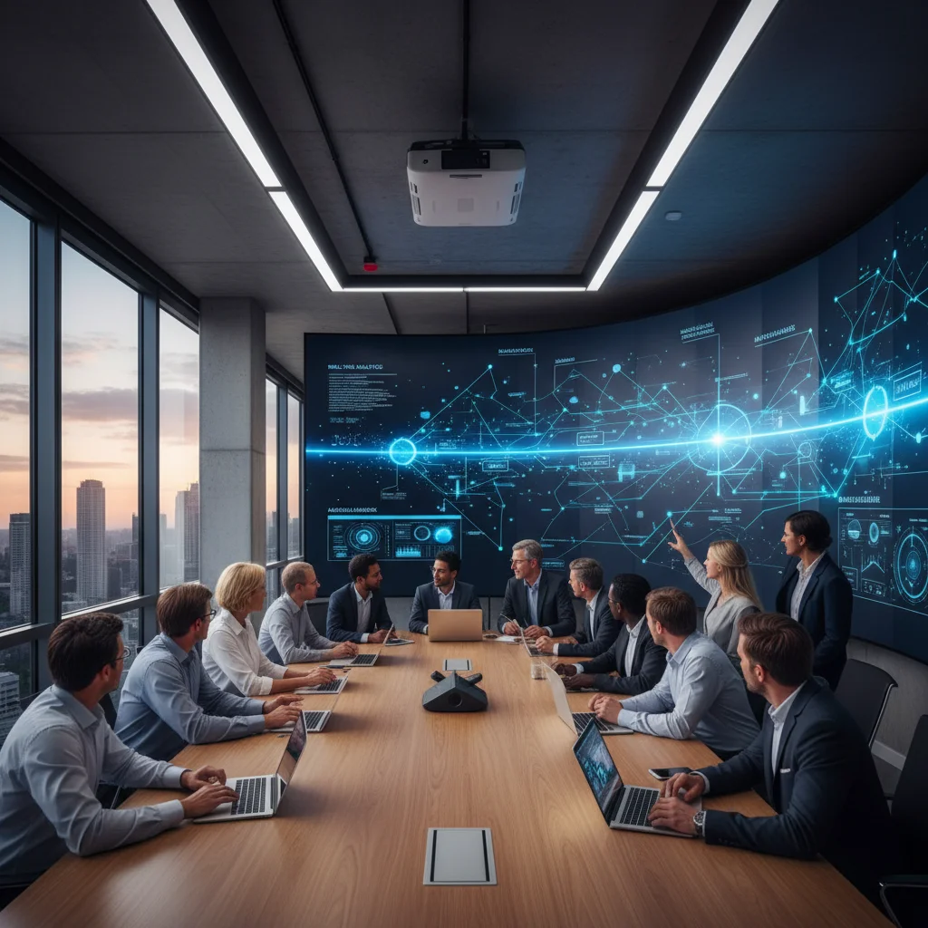 Tech professionals collaborating on AI and data projects, illustrating innovation in the US tech sector.