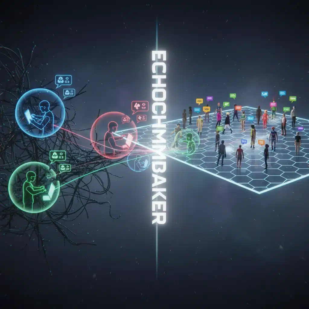 Visual representation of communities bridging divides through 'EchoChamber Breaker'.