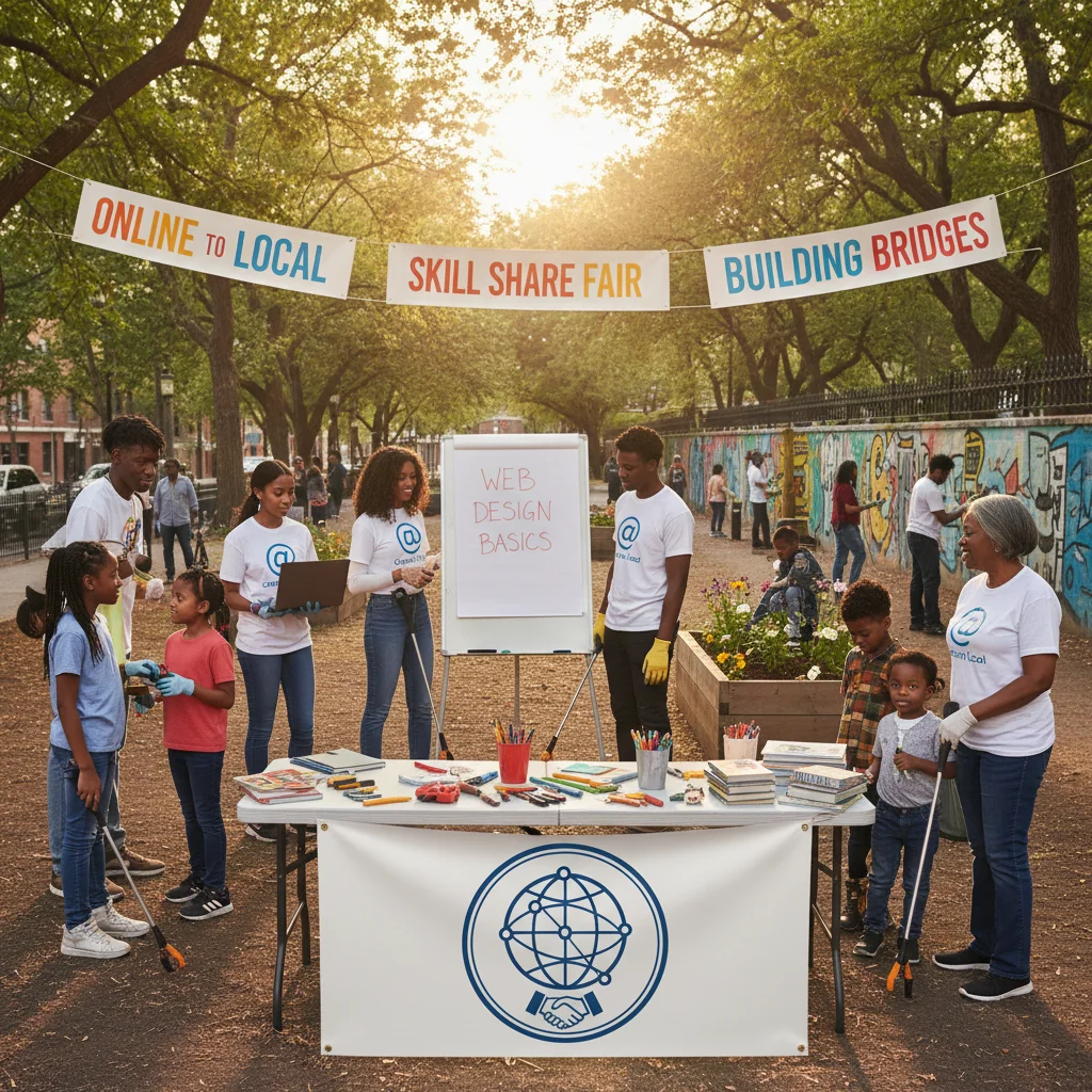 Community members of various ages participating in a local clean-up event